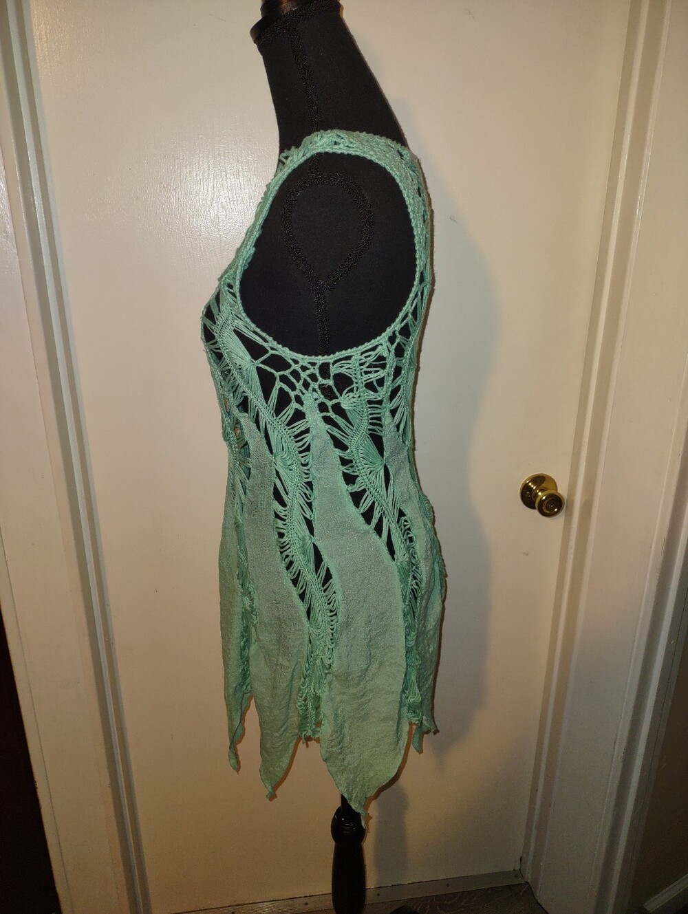 Mermaidcore Boho Blue Green Crochet Top - Picture 15 of 16